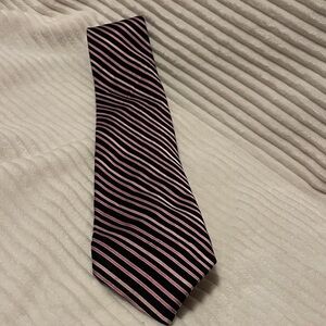 Sophisticated Black and Pink Striped Tie